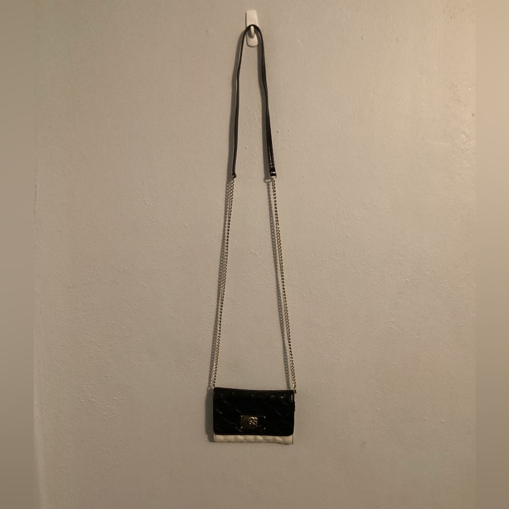 Original By Sharif Woman’s Black & White Patent Leather Crossbody  Handbag.